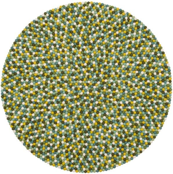 myfelt Filzkugelteppich rund, 100% Schurwolle