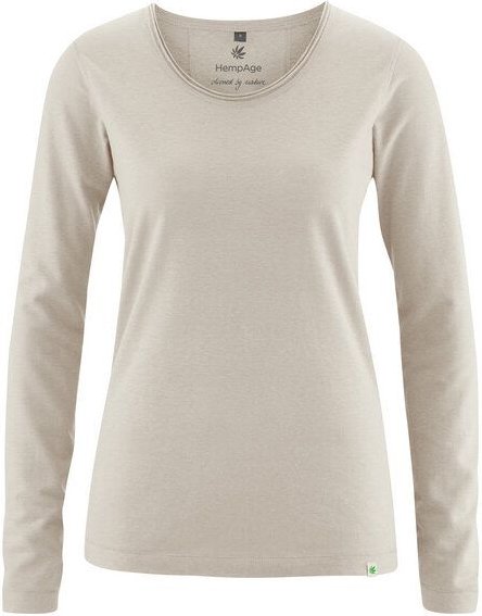 HempAge Damen Langarm-Shirt Lene Hanf/Bio-Baumwolle