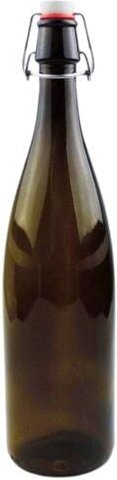 mikken Ölflasche mit Bügelverschluss 1000 ml Glasflasche braun