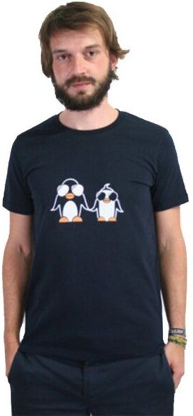Spangeltangel T-Shirt "Pinguin", Bio-Baumwolle, bedruckt, Herren, Männer, Kurzarm, Siebdruck