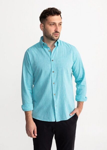 De IONESCU „Godeanu“ Leinenhemd aus französischem Leinen & Bio-Baumwolle