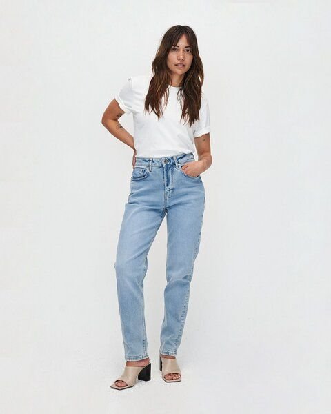 Kuyichi Jeans Loose Tapered Fit mit hohem Bund und schmalzulaufendem Bein - Nora