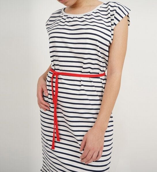 Lena Schokolade Kleid Stripe aus Bio-Jersey