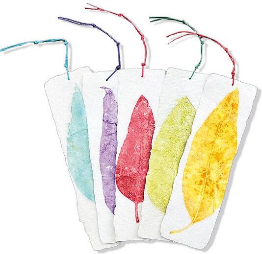 Sundara 5er Set Lesezeichen aus handgeschöpftem Büttenpapier