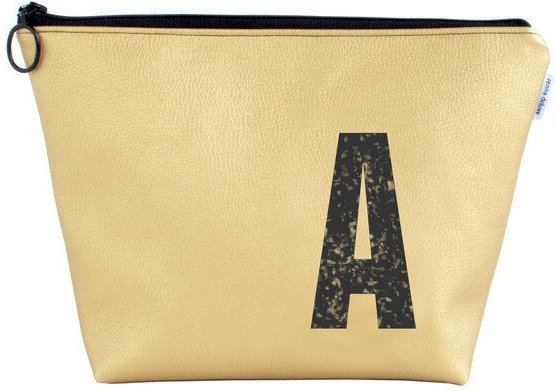 renna deluxe Kulturtasche und Kosmetiktasche personalisiert mit Monogramm GOLD