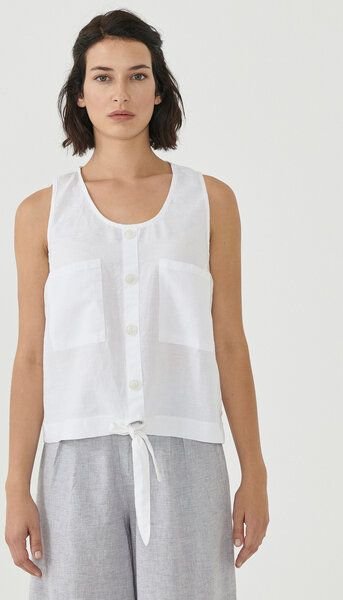 ORGANICATION Blusentop aus Leinen und Bio-Baumwolle mit Taschen