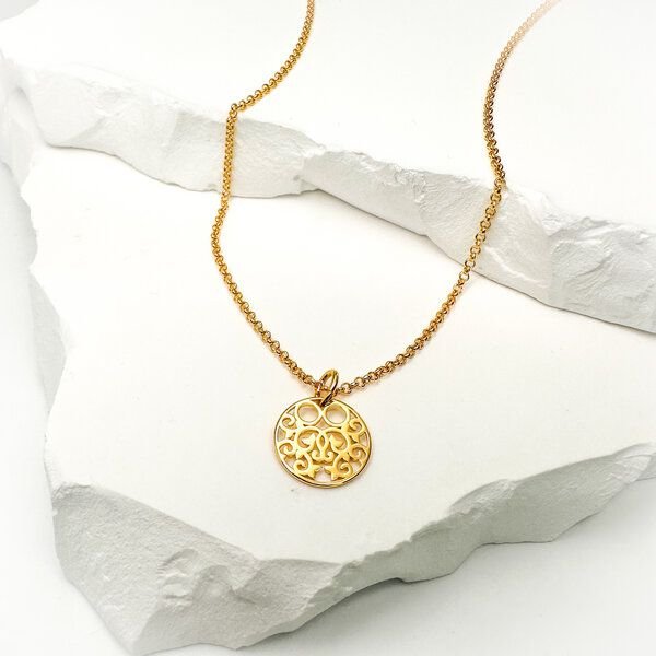 MOANINA Kette Rome Ornament - 925 Silber/18k Gold Vermeil - 3 Längen