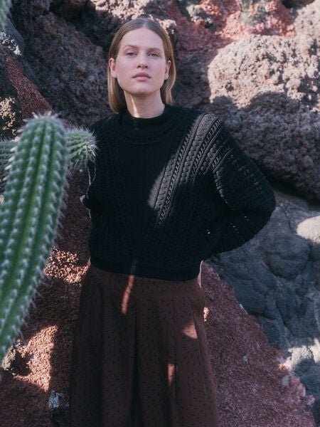 LANIUS Ajour Pullover aus Bio-Baumwolle