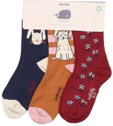 Baby Socken Tiny Rabbits rot – Walkiddy, GOTS-zertifizierte Bio-Baumwolle, 90% Bio-Baumwolle 2% Elasthan, weiche kindger...