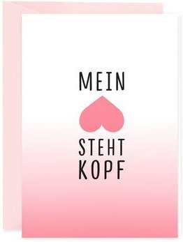 Bow & Hummingbird Mini-Grußkarte Mein Herz steht Kopf