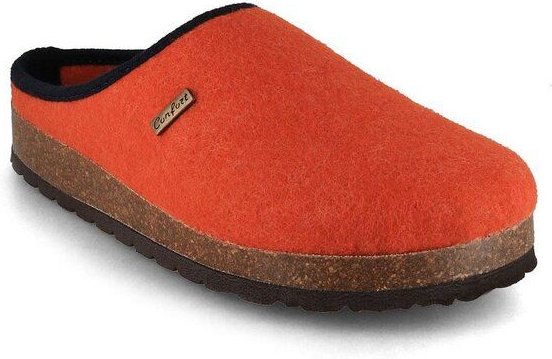 Tuffeln Vegane Hausschuhe im Tiroler Clogs Design - Unisex Filzpantoffeln mit Korkfußbett