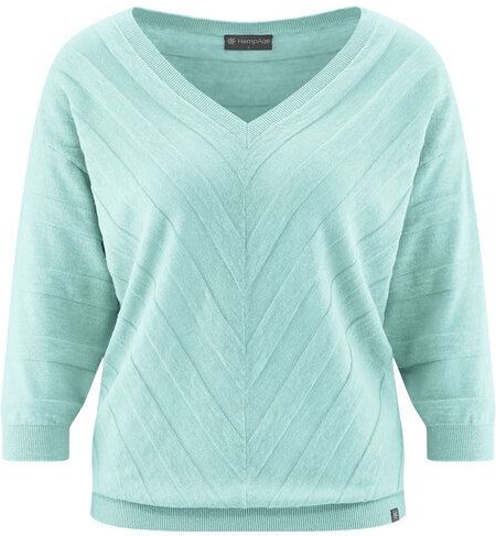 HempAge Pullover mit V-Ausschnitt Hanf/Biobaumwolle