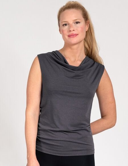Thumbnail - Magadi Yoga Shirt EVA mit Wasserfall-Kragen aus Naturmaterial