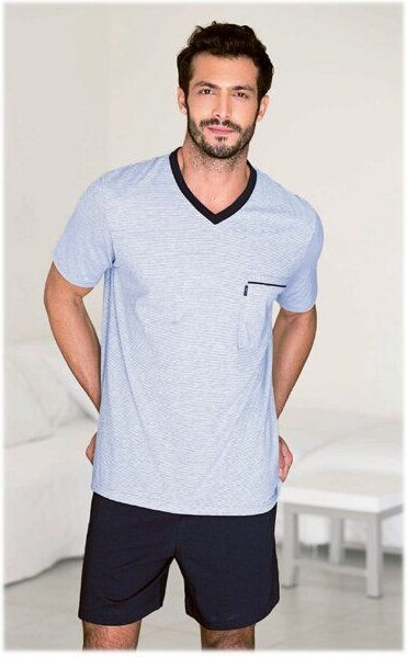 Ammann Herren Pyjama Schlafanzug kurz aus Bio-Baumwolle