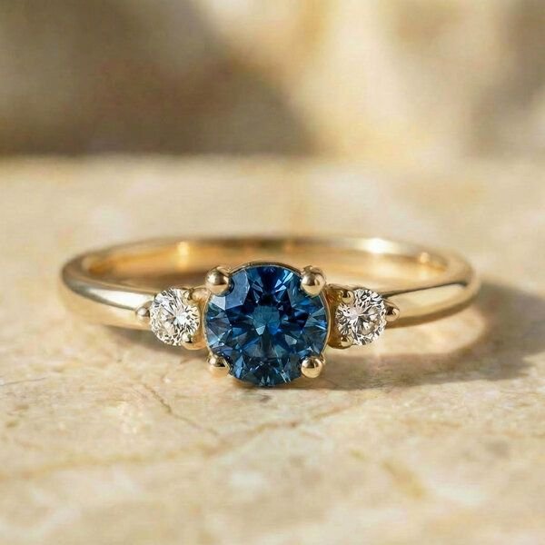 Spirit of Island Blauer Saphir & Diamanten Ring | 750 Gelbgold