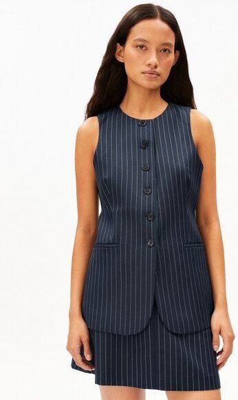 ARMEDANGELS LONG PINSTRIPE Damen Weste aus TENCEL Lyocell Mix