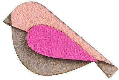 BeWooden Holzbrosche Pink Bird – Vogel-Brosche
