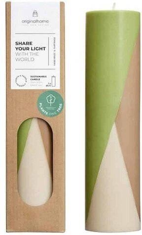 Originalhome Geruchsneutrale Diagonale Stumpenkerze – vegan & fair.