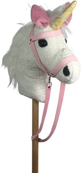 Pat und Patty Mini Steckenpferd /Mini Steckeneinhorn aus Biobaumwolle mit Stab aus Buchenholz