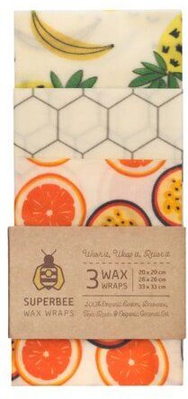 SuperBee Bienenwachstücher Suprise-Set / Überraschungsdesign - die nachhaltige Alternative zu Plastik