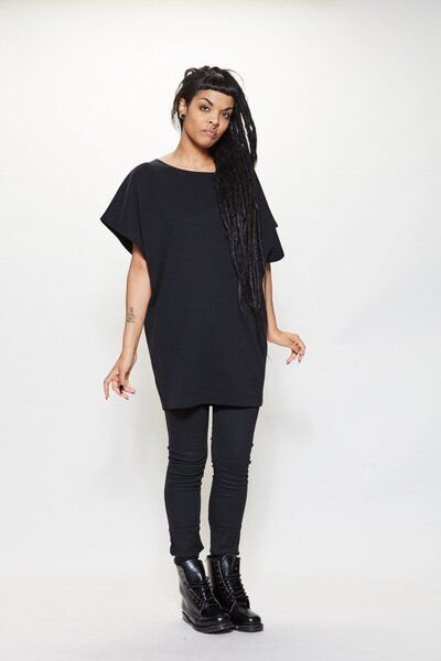 LUMEN organic Longshirt JERSEY schwarz