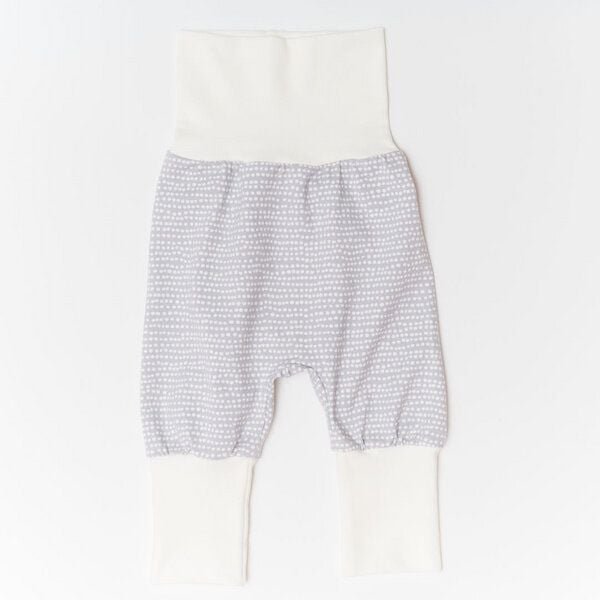 Cheeky Apple Pumphose aus Bio-Baumwolle "Baby Basic" Dotted Lines Grau/Ecru