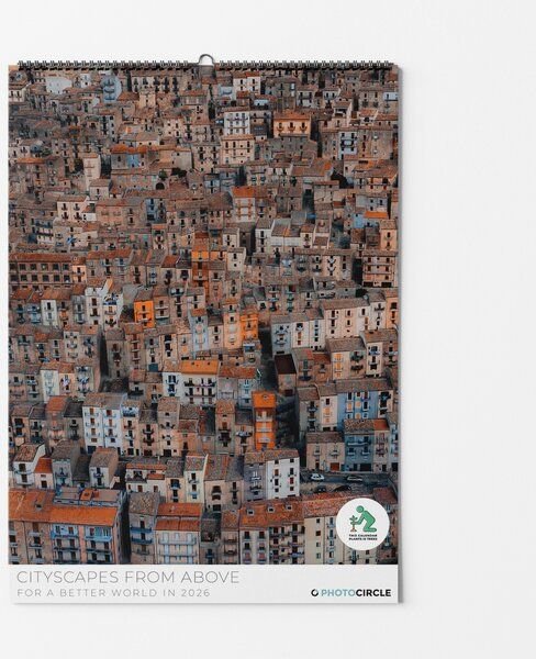 Photocircle Städte von Oben Wandkalender 2026 von Lennart Pagel / Nachhaltiger Kalender mit Luftaufnahmen berühmter Metr...