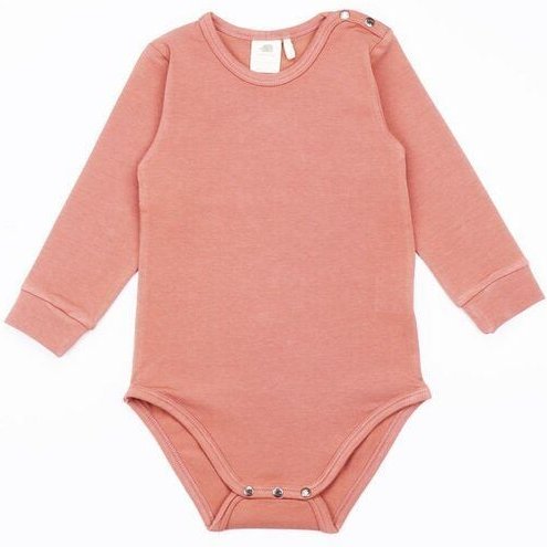 Baby Langarmbody GOTS zertifiziert, Bio-Baumwolle, rosa, weich, bequemer Sitz, Druckknöpfe – Walkiddy