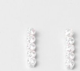 fejn jewelry Ohrstecker 'short sparkle & chain' - kurze Zirkonia Ohrringe