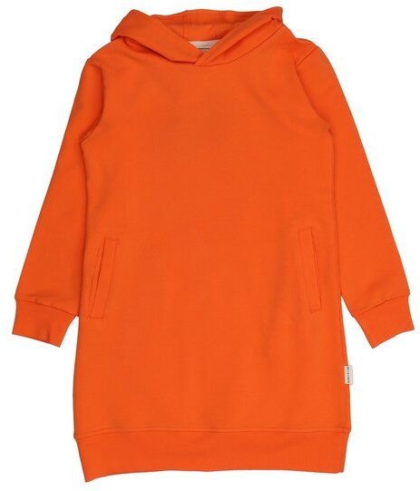 Thumbnail - Kleinkinder Sweatkleid Orange „Cadmium Orange“ aus Bio-Baumwolle – Walkiddy