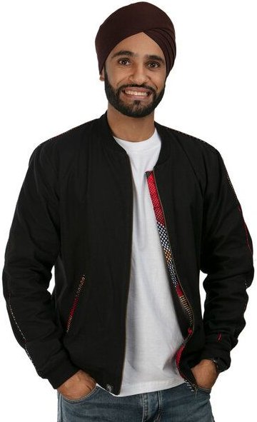 Africulture Bomberjacke für Männer aus Kenianischem Kikoy und Westafrikanischem Kitenge Stoff