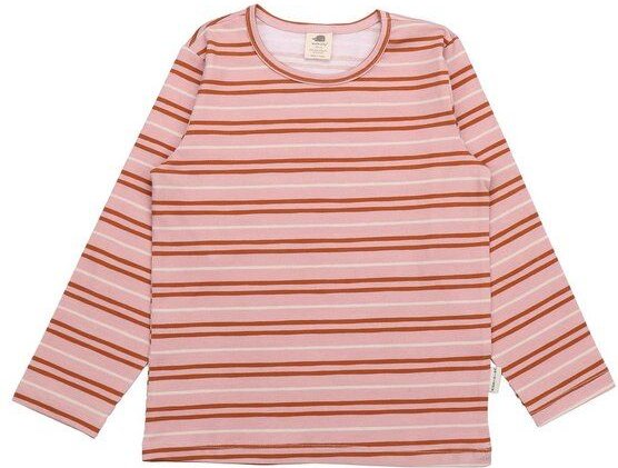 Kinder Langarmshirt GOTS zertifiziert – Bio-Baumwolle, Rosa gestreift, weich & bequem | Walkiddy