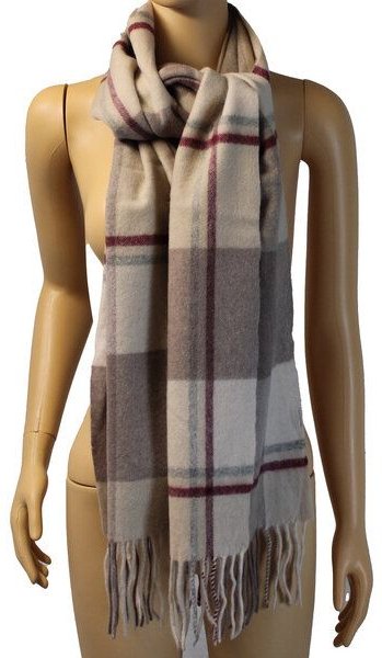 Bruno Barella Kuscheliger Wollschal mit Quasten im Blockkaromuster aus 100% Wolle