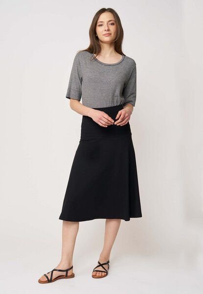 LANA Organic Sommerrock mit hohem, elastischem Bund, Modell Doreen