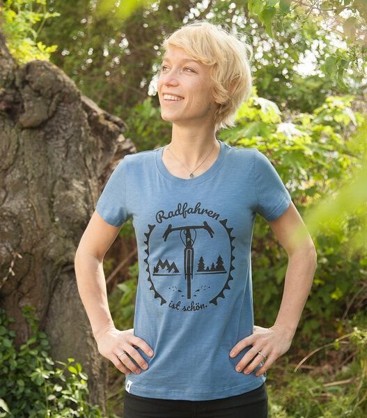 päfjes Radfahren ist schön - Gravel - Frauen T-Shirt - Fair aus Baumwolle Bio