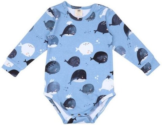 Baby Body Langarm *Cute Whales* Gots & Bio | Walkiddy