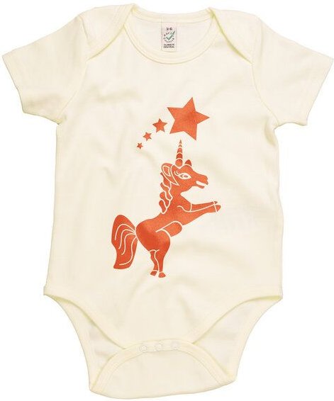 HANDGEDRUCKT "Einhorn" Baby Body