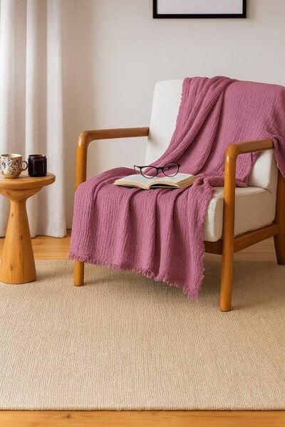 Sandiik Musselin Plaid Natural 100 × 200 cm