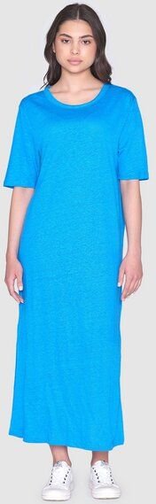 KnowledgeCotton Apparel Leinenkleid - Linen short sleeved t-shirt dress - GOTS/Vegan