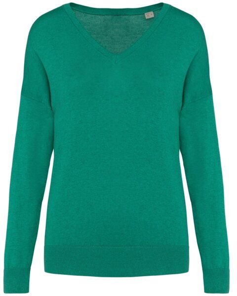 Greenspired Umweltfreundlicher Damenpullover mit V-Ausschnitt aus Lyocell 280g/m²
