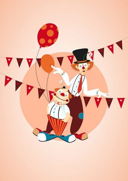 Photocircle Poster / Leinwandbild - Zirkus-Clowns