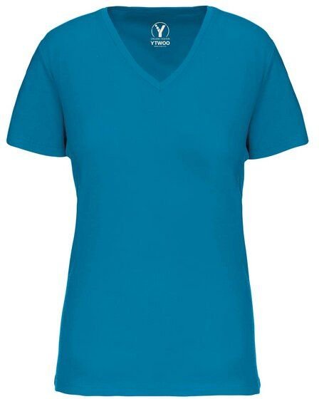 YTWOO Basic Damen T-Shirt mit V-Ausschnitt aus Bio-Baumwolle in Conversion