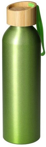 elasto Aluminiumflasche "Bamboo" 0,6 l leicht - Flasche mit Bambusdeckel