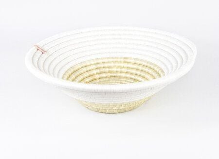 WomenCraft Deko- & Obstschale - 35cm - Braun/Weiß/Natur