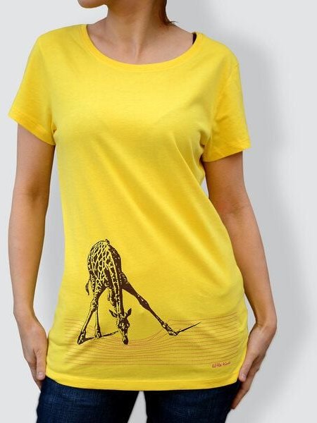 little kiwi Damen T-Shirt, "In der Savanne", Gelb