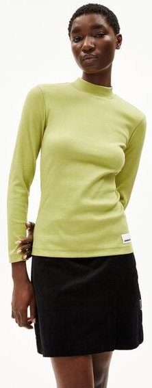ARMEDANGELS FATIMAARA Damen Ripp-Longsleeve Slim Fit aus Bio-Baumwoll Mix