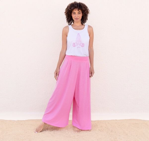 Jaya ALASKA GIVE - Damen - lockeres Top mit offenem Rücken aus Tencel-Baumwoll-Mix