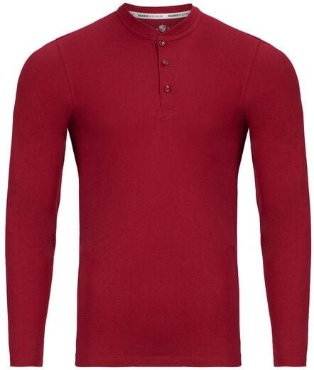 HAASIS BODYWEAR Herren Shirt mit Knopfleiste; Langarm, Single Jersey