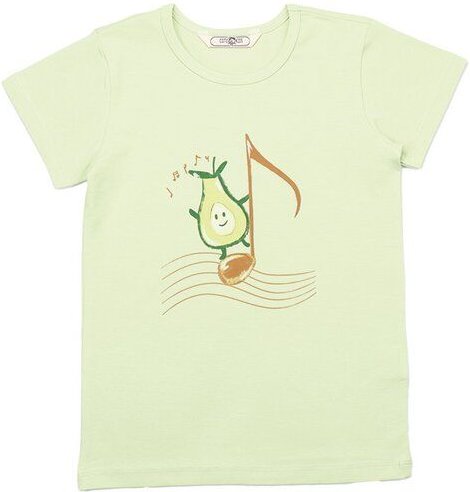 Cotokids Kinder T-Shirt Bio-Baumwolle „Avocado 13“ natur, Kurzarmshirt mit fruchtigem Print von Walkiddy für Schulkinder...