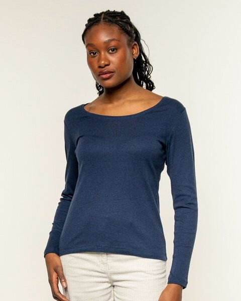 Alma & Lovis Ringel-Jerseyshirt aus Bio-Baumwolle | Melange Shirt